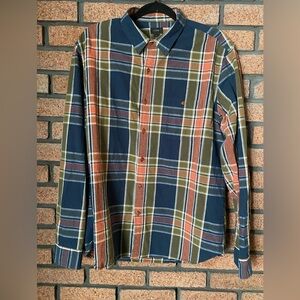 J. Crew Button-Down Shirt - Navy and Orange